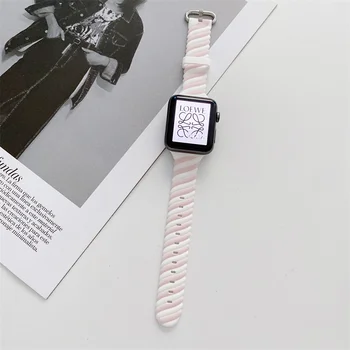 Силиконов ремък За Apple Watch band 44 мм 40 мм 42 мм 38 мм 41 мм 45 мм correa каишка за часовник гривна iWatch series 1 2 3 4 5 6 se 7 4