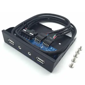 3,5-инчов USB2.0 9PIN hub HD аудио изход Разширяване на устройството за флопи дискове Преден Панел