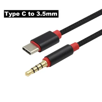Тип C до 3,5 мм Аудио Кабел Адаптер За USB C Тип-c Жак За Слушалки и Aux 1 м-Тел За Телефон Авто Стереодинамик