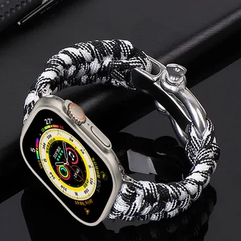 Открит Каишка за Apple Watch Ultra 49 мм 8 7 4 6 3 2 5 SE Гривна за Оцеляването на iWatch Band Series 38 мм 42 мм 40 мм 44 мм 41 мм 45 мм 0