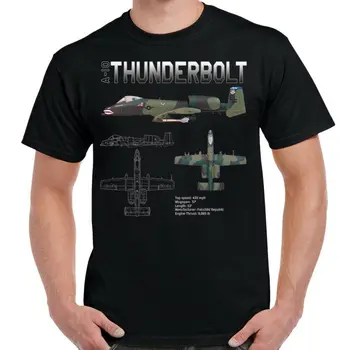Уникален A-10 Thunderbolt II (Шуменско) Тениска с схематичным участието на атака самолети. Лятна Памучен Мъжка Тениска С Кръгло деколте и Къс Ръкав New S-3XL