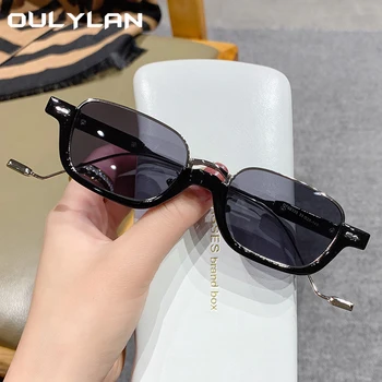 Oulylan 2021 Модни Малки Слънчеви Очила Дамски Реколта Маркови Desginer UV400 Черни Прозрачни Очила С Заобляне Правоъгълни Рамки Полукадровой