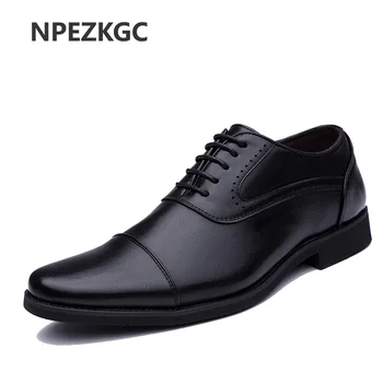 2021 Мъжки модела обувки в семпъл стил, с качествени мъжки обувки-Oxfords дантела, маркови мъжки официални обувки, мъжки кожени обувки за сватба 0