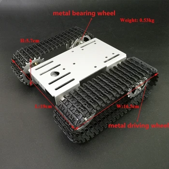 Мини Метален T101 Умен Робот Tank Шаси проследяват превозно средство Автомобилна Платформа с Двигател 33GB-520 