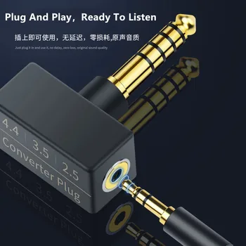 Аудиофильский Адаптер За слушалки жак 2,5 mm 3,5 mm 4,4 мм Штекерные Конектори Злато HiFi 2,5 3,5 4,4 Аудио Конвертор Жак За Слушалки 1