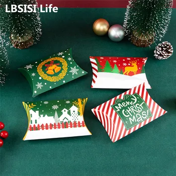 LBSISI Life 12 бр. Коледна Кутия шоколадови Бонбони, Бисквити Нуга Опаковане на Коледа, на Нова Година е Събитие и Събиране на Децата Favorivt Подарък Кутия За Възглавници