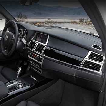 Хром Автомобилен Стайлинг Централна Конзола Вентилационна рамка Климатик CD контролен Панел Декоративна Стикер Тампон За BMW X5 X6 E70 E71 5