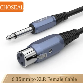 CHOSEAL 3-пинов XLR конектор 6,3 мм (1/4 инча) TRS Стерео Конектор M / F Балансный микрофон Свързване на аудио кабел за микрофон