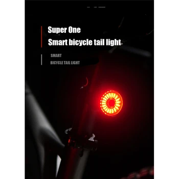 Интелигентен Спирачен Задна Светлина За Велосипед С Висока Видимост, Автоматично Разпознаване на USB, Задна Задна Светлина За Велосипед IPX6, Задна Задна Светлина За Велосипеди, Аксесоари За Велосипед 2