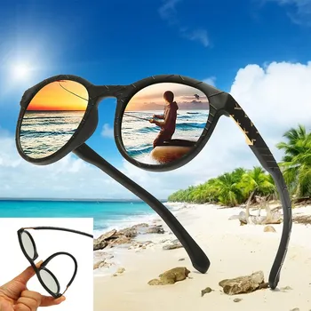 Слънчеви Очила Tr90 Polaroid, Кръгли Гъвкави Гумени Квадратни Слънчеви Очила за Шофиране, Известна Марка Мъжки Поляризирани Слънчеви Очила за Жени, Мъже