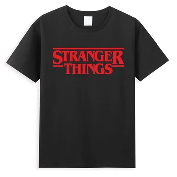 Тениска С Графичен Логото на Stranger Things, Мъжки Ежедневни Блузи Оверсайз, Свободни Памучни Тениски С Кръгло деколте, Улични Стръмни Дамски/Мъжки Тениски
