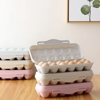 12 Решетеста Кутия За Съхранение На Яйца Контейнери За Тави За Яйца С Кухненски Хладилник Пластмасова Опаковка За Яйца Запечатан Държач За Съхранение На Пресни Яйца 0
