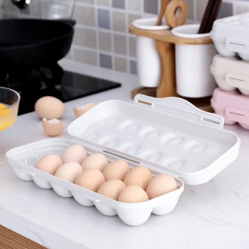 12 Решетеста Кутия За Съхранение На Яйца Контейнери За Тави За Яйца С Кухненски Хладилник Пластмасова Опаковка За Яйца Запечатан Държач За Съхранение На Пресни Яйца 1