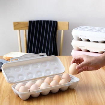 12 Решетеста Кутия За Съхранение На Яйца Контейнери За Тави За Яйца С Кухненски Хладилник Пластмасова Опаковка За Яйца Запечатан Държач За Съхранение На Пресни Яйца 2