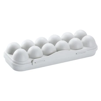 12 Решетеста Кутия За Съхранение На Яйца Контейнери За Тави За Яйца С Кухненски Хладилник Пластмасова Опаковка За Яйца Запечатан Държач За Съхранение На Пресни Яйца 5