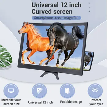 HOCE 12-инчов 3D Екран Усилватели Сгъваем HD Екран Мобилен Телефон Лупа За Изогнутого Надигна Смартфон Видео Засилване на 1