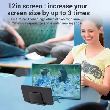 HOCE 12-инчов 3D Екран Усилватели Сгъваем HD Екран Мобилен Телефон Лупа За Изогнутого Надигна Смартфон Видео Засилване на 2