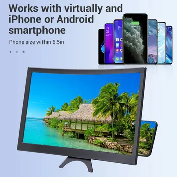 HOCE 12-инчов 3D Екран Усилватели Сгъваем HD Екран Мобилен Телефон Лупа За Изогнутого Надигна Смартфон Видео Засилване на 5
