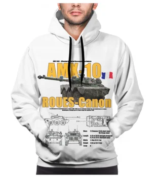 Френската Армия AMX 10 Колесни Бтр Графика 3D Печатни Hoody Унисекс Полиестер Hoody 110-6XL Ежедневни Hoody