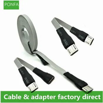 Micro USB 5pin Плосък кабел Micro USB 2.0 Штекерный конектор за Микро USB 2.0 Мъжки и женски удлинительный кабел 0,1 м 0,2 м/0,3 м/0,5 м/1 и м/2 м