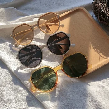 Нов модерен стил Универсална Тенденция Слънчеви очила 2022 Персонализирани Слънчеви Очила в Кръгла Рамка Ins Trend Карамел Цвят Слънчеви Очила в Голяма Рамка