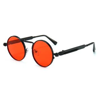 Дамски Метални Пънк Vintage Слънчеви Очила с Кръгли Слънчеви Очила Мъжки Маркови Дизайнерски Модерни Очила С Огледални Лещи с Високо Качество Oculos UV400 2