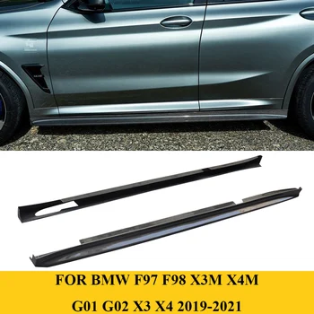 За BMW F97 F98 X3M X4M G01 G02 X3 X4 2019-2021 Странични Прагове От Въглеродни влакна, Удлинительные Престилки за устни, Автомобилен Стайлинг