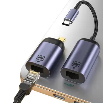 Ac адаптер USB Кабел Ethernet 100 Mbit/ с без с USB Type-C с Мрежова карта, Мрежов адаптер RJ-45 към преносимите КОМПЮТРИ MacBook Samsung 1