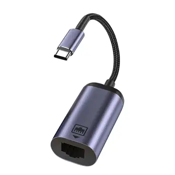 Ac адаптер USB Кабел Ethernet 100 Mbit/ с без с USB Type-C с Мрежова карта, Мрежов адаптер RJ-45 към преносимите КОМПЮТРИ MacBook Samsung 3