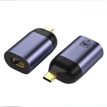 Ac адаптер USB Кабел Ethernet 100 Mbit/ с без с USB Type-C с Мрежова карта, Мрежов адаптер RJ-45 към преносимите КОМПЮТРИ MacBook Samsung 4