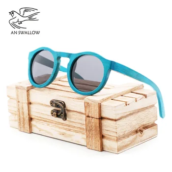 Висококачествени Бамбукови Модни Слънчеви Очила са Ръчно изработени, Луксозни Дамски Поляризирани Слънчеви Очила с UV400, Бамбукови, Дървени Плажни Слънчеви Очила За Мъже 1