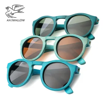 Висококачествени Бамбукови Модни Слънчеви Очила са Ръчно изработени, Луксозни Дамски Поляризирани Слънчеви Очила с UV400, Бамбукови, Дървени Плажни Слънчеви Очила За Мъже 5
