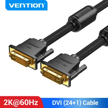 Vention DVI Кабел от Мъжете на Мъжа DVI към DVI 24 + 1 Видео Кабел 1080 P 2 Към Dual Link за Преносими PC Монитор, Проектор DVI-D Кабел 1 м и 5 м