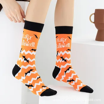 Чорапи за Хелоуин, Харадзюку, Нова тенденция в Епруветка, Мъжки Чорапи, Череп, Вампири, Тикви, прилепи, Забавни Чорапи 1