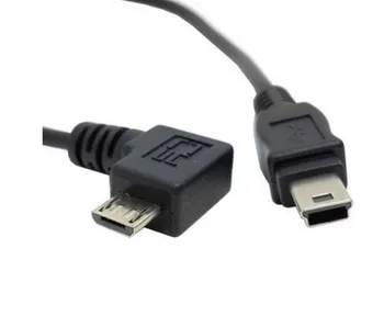 Кабел Micro USB към Mini USB под ъгъл 90 градуса micro usb V8 включете V3 mini b съединители за трансфер на данни и зареждане за камера на мобилен телефон