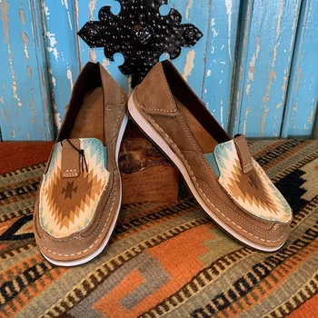 Дамски фини обувки на европейския Леопардового цвят с Кръгла Пръсти, женски Фини обувки на равна подметка в етнически стил, Дамски Обувки, Новост