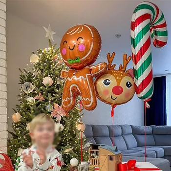 Весела Коледа Балони Бонбони Елен на Дядо Коледа Лосове Топки направи си САМ Коледна Украса на Дома Нова Година 2023 Навидад Вечерни Декор Топката