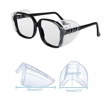 6 Двойки Брызгозащищенных Защитни очила За очите Странични Щитове Прозрачна Гъвкава Подплата Защитен Екран, Подходящ За Очила от всички Размери 094B