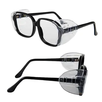 6 Двойки Брызгозащищенных Защитни очила За очите Странични Щитове Прозрачна Гъвкава Подплата Защитен Екран, Подходящ За Очила от всички Размери 094B 5