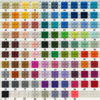 Умна Обемна табела 1x1 (Нов прием на 24 цвят) е Градивен елемент Тухла MOC Част DIY Пикселова Художествени Играчки, съвместими 3024 2300 бр./лот 1