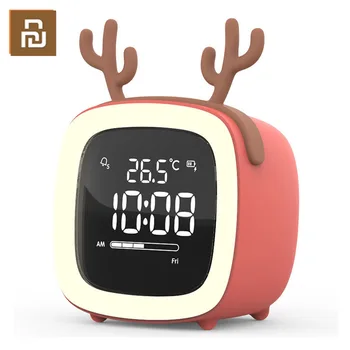 Youpin Cut Digital Alarm Clock Cartoony Лека Нощ Малка Странична Масичка Alarm Clock Акумулаторна Батерия Коледен Подарък За Деца На Детето