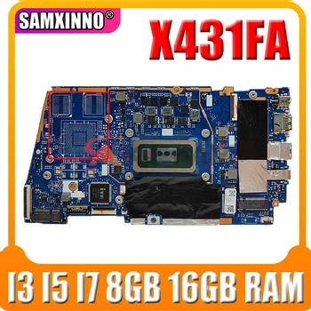 UX431FA/FN дънна Платка на лаптоп I3 I5 I7 ПРОЦЕСОР, 8 GB, 16 GB памет за ASUS ZenBook-14 UX431FA UX431FN UX431F Оригиналната дънна Платка за лаптоп 0