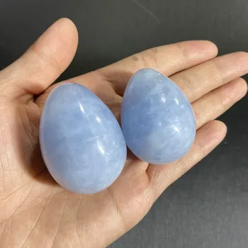 1бр Естествено Синьо Яйце Целестина Полиран Камък Яйце Йони Crystal Изцеление Рейки Метафизическая Мощна Медитация 0