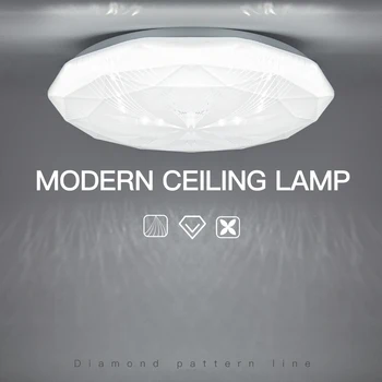 Модерен Тавана Лампа Diamond Arc Line Led Лампа За Украса на Стаята 36 W Акрил плафониери за Хола Спални