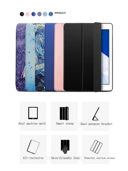 Samsung Galaxy SM-T510 T515 калъф за таблет от Изкуствена Кожа с панти капак Smart Sleep wake Trifold на корпуса за samsung Tab A 10,1 2019 10,1 