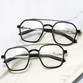 2021 Нови унисекс квадратни полигональные очила за мъже и жени, очила в рамка от КОМПЮТЪР, прости очила, Очила за късогледство, Очила -1,0 до 1,5 -2,5