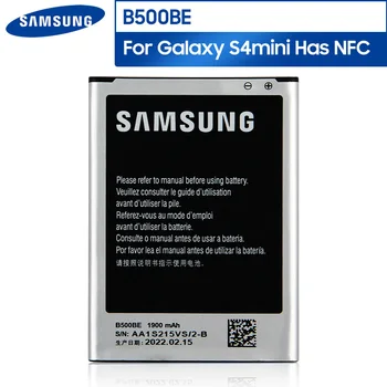 Оригиналната работа на смени Батерията на Телефона B500BE За Samsung GALAXY S4 Mini I9190 I9192 I9195 I9198 B500AE с NFC 4 контакти 1900 mah 0