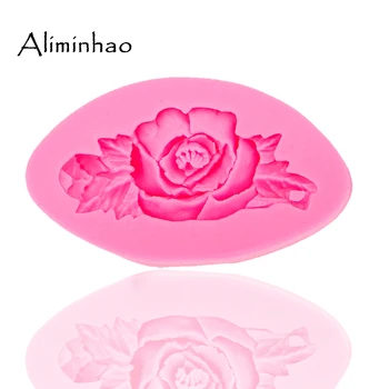 B0050 цветни Рози и листа за декорация на границата на тортата, Силиконова форма за шугаринга, инструменти за украса на торта, шоколадови форми 1