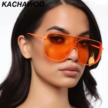 Kachawoo оранжеви vintage слънчеви очила с големи рамки за жени, цели квадратни модни слънчеви очила за мъже, цветните сини, кафяви бестселъри