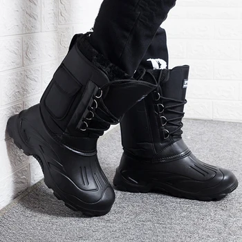 Водоустойчив мъжки зимни обувки 2022, Нескользящие мъжки Зимни обувки, обувки на платформа, Мъжки обувки, Армията къс плюшен мъжки зимни обувки, плюс-Размер 46 0
